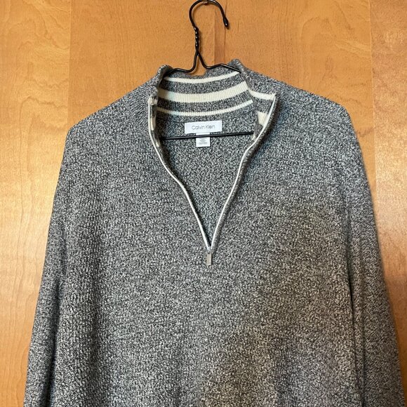 Calvin Klein Mens Black & White Half-Zip Sweater Size XL - Picture 7 of 7